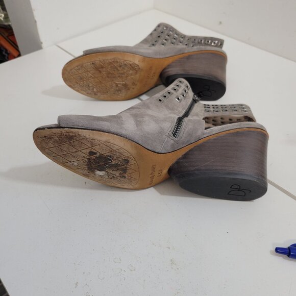 Donald Pliner Grey Suede Studded Open Toe Bootie Size 8.5 - Picture 5 of 5